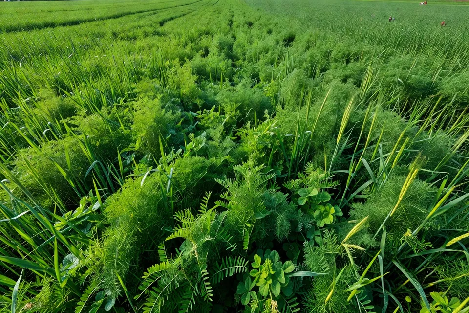Couvert végétal multi-espèces couvrant le sol en interculture