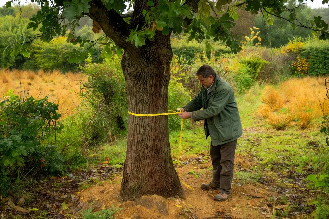 Chercheur INRAE mesurant le stockage de carbone dans un bocage normand