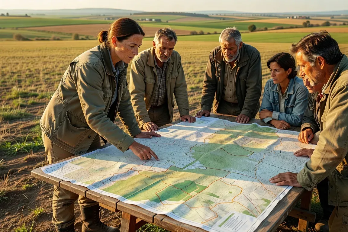 Claire Fontaine agronome consultant une carte territoriale avec des acteurs locaux