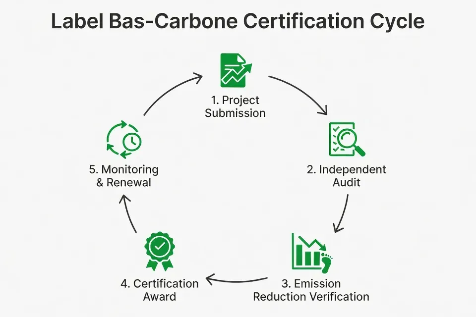 Cycle de certification Label Bas-Carbone schéma illustratif