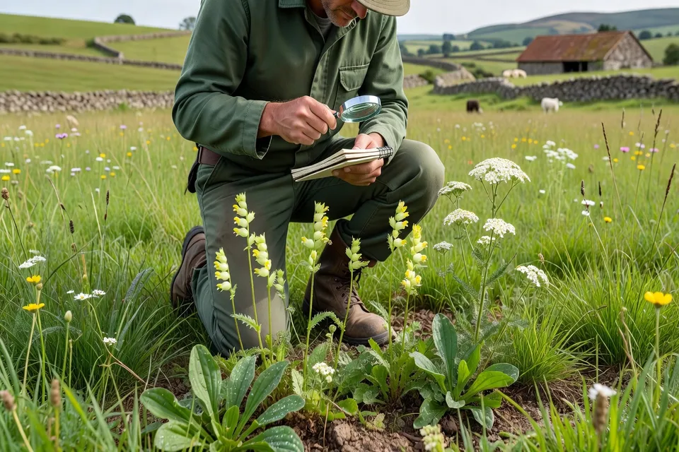Suivi de terrain d'une mesure agro-environnementale par un technicien