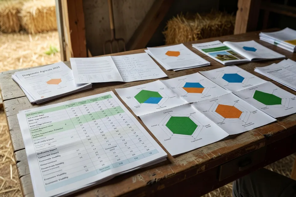 Comparaison des outils de diagnostic agroécologique sur un tableau d'indicateurs